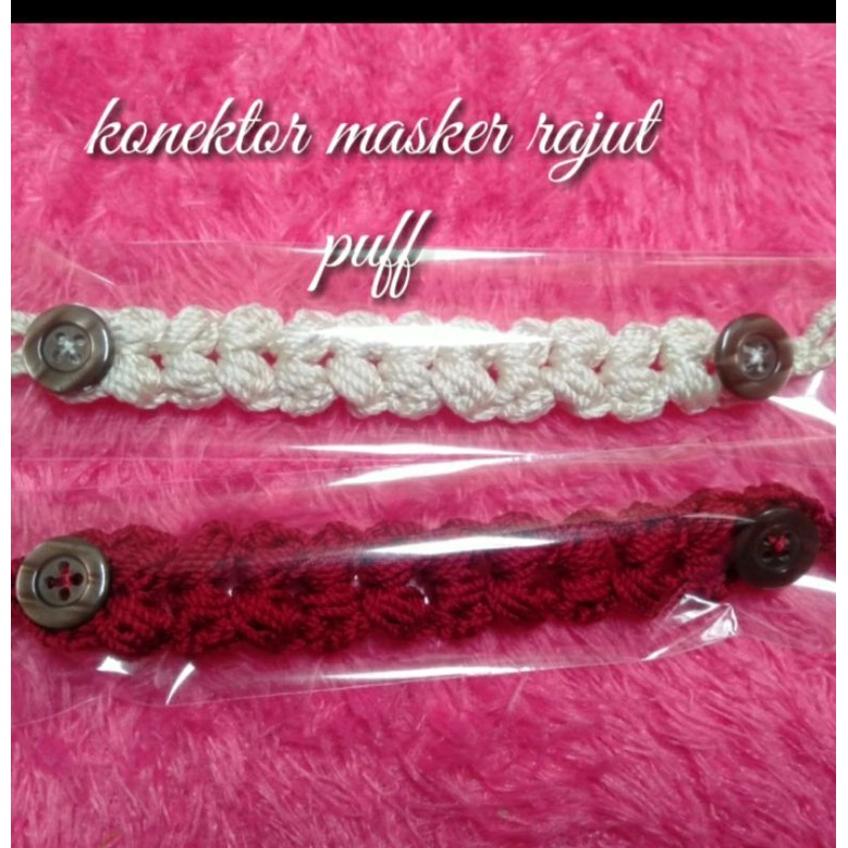 konektor masker hijab rajut/souvenir konektor rajut