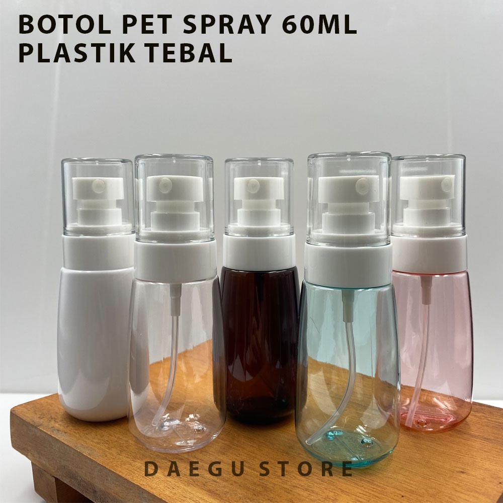Botol Pet 60ml Spray Embun halus Plastik Tebal Refill Isi Ulang Travel