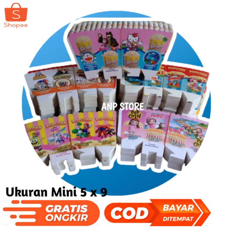 

Paket kertas popcorn mini + plastik 10x35