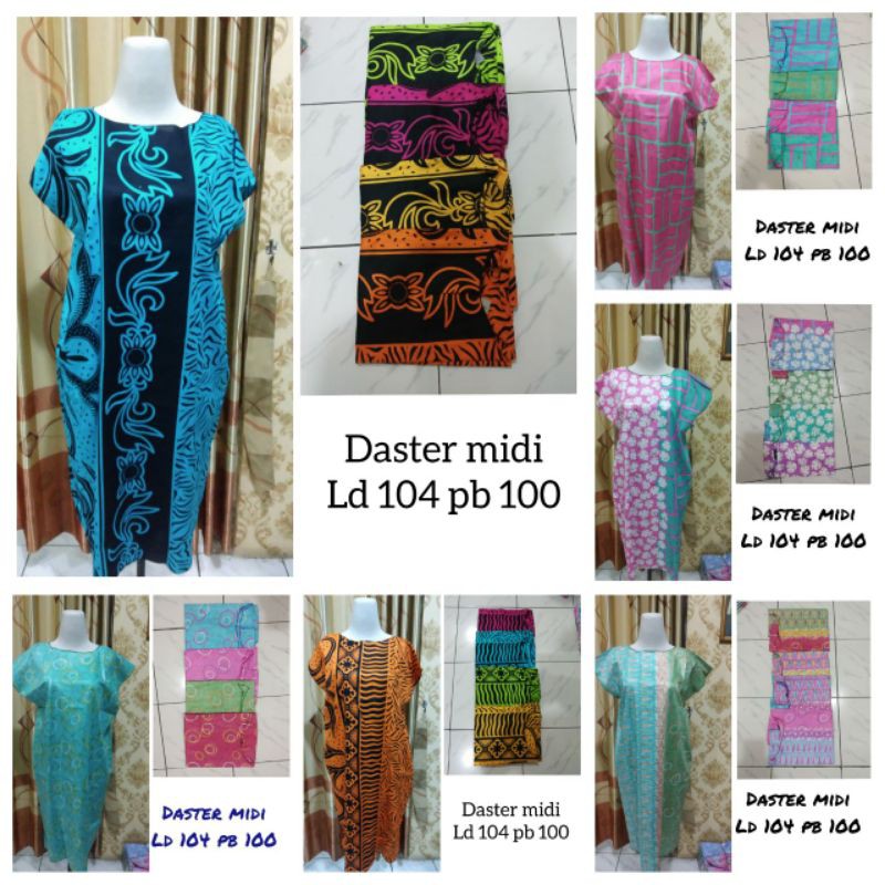 Daster Midi Bali - Motif Acak / Campur -  BPT002-1A - Batik Alhadi