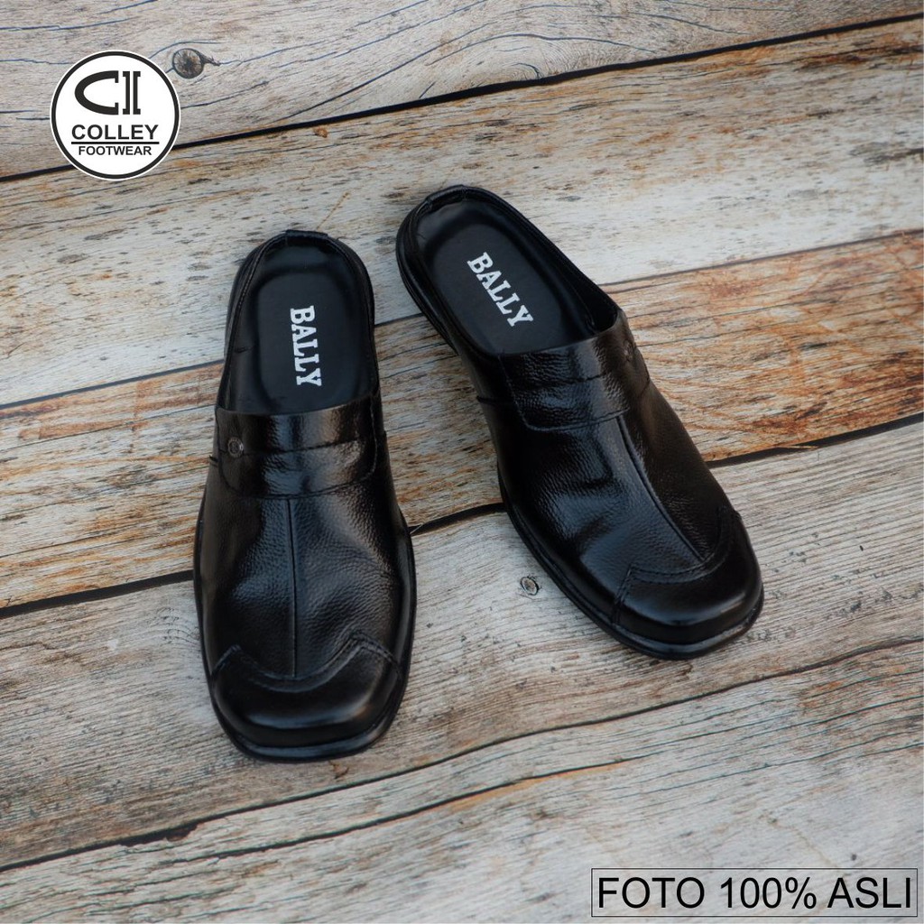 COD - SEPATU BUSTONG PRIA 100% KULIT ASLI / SLOP / CASUAL LEATHER SLOP CLY-BTG.002