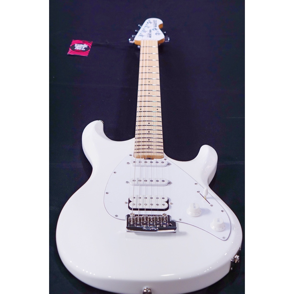 Ernie Ball Music Man Silhouette Special HSS Trem - White - Maple Matching Headstock - White G99056
