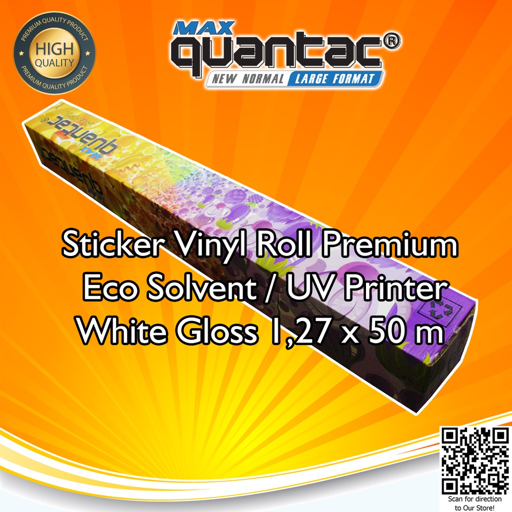 Sticker QUANTAC® MAX 68WX-A Stiker Vinyl Digital Print Eco Solvent / UV Printing / Latex - Indoor/Outdoor 1.27 m x 50 m - Roll
