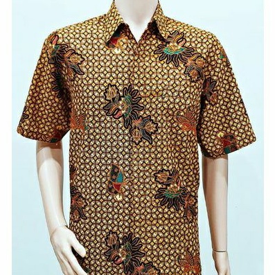 Kemeja Batik Pria Jumbo 4L-5L Big Size Lengan Pendek XXXXL Modern RST-Sld