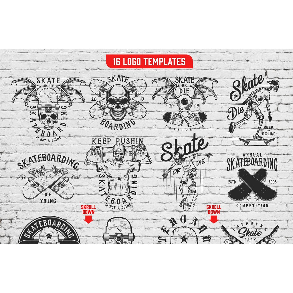 Skateboard Elements Bundle - Vector Designs