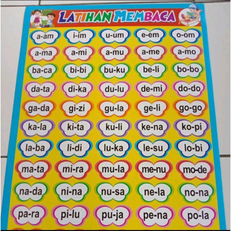 paket hemat 10 pcs 10 macam gambar poster anak pintar