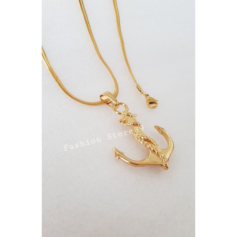 New kalung Jangkar Terlaris impor titanium Gold perhiasan Jangkar Emas titanium Impor Antikarat JX06