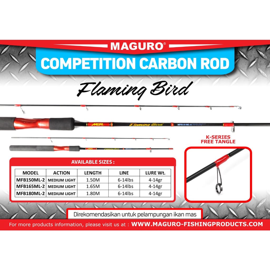 Joran Pancing Maguro Rod Flaming Bird Carbon Spesial