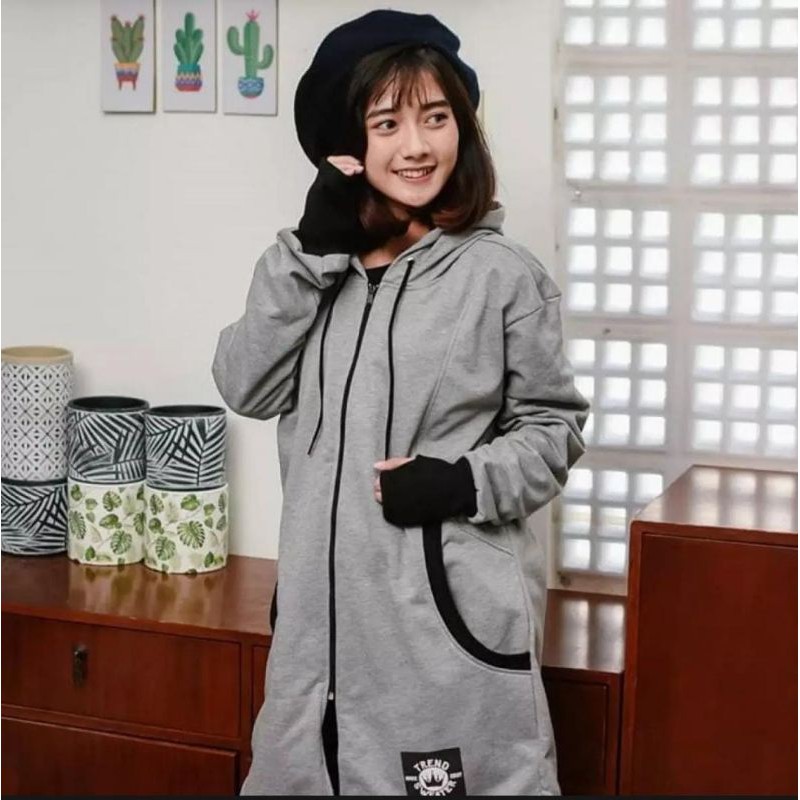 LONG RH Zipper II SWEATER HIJAB II SWEATER WANITA MURAH #LRZ