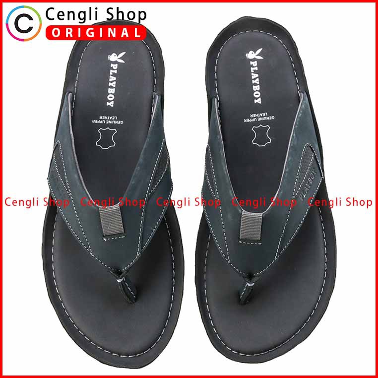 SANDAL PLAYBOY JEPIT CASUAL PRIA ORIGINAL KULIT ASLI ORI TERBARU PLY2