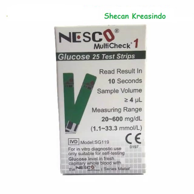 Strip gula darah nesco/ strip glucos/stik gula darah original