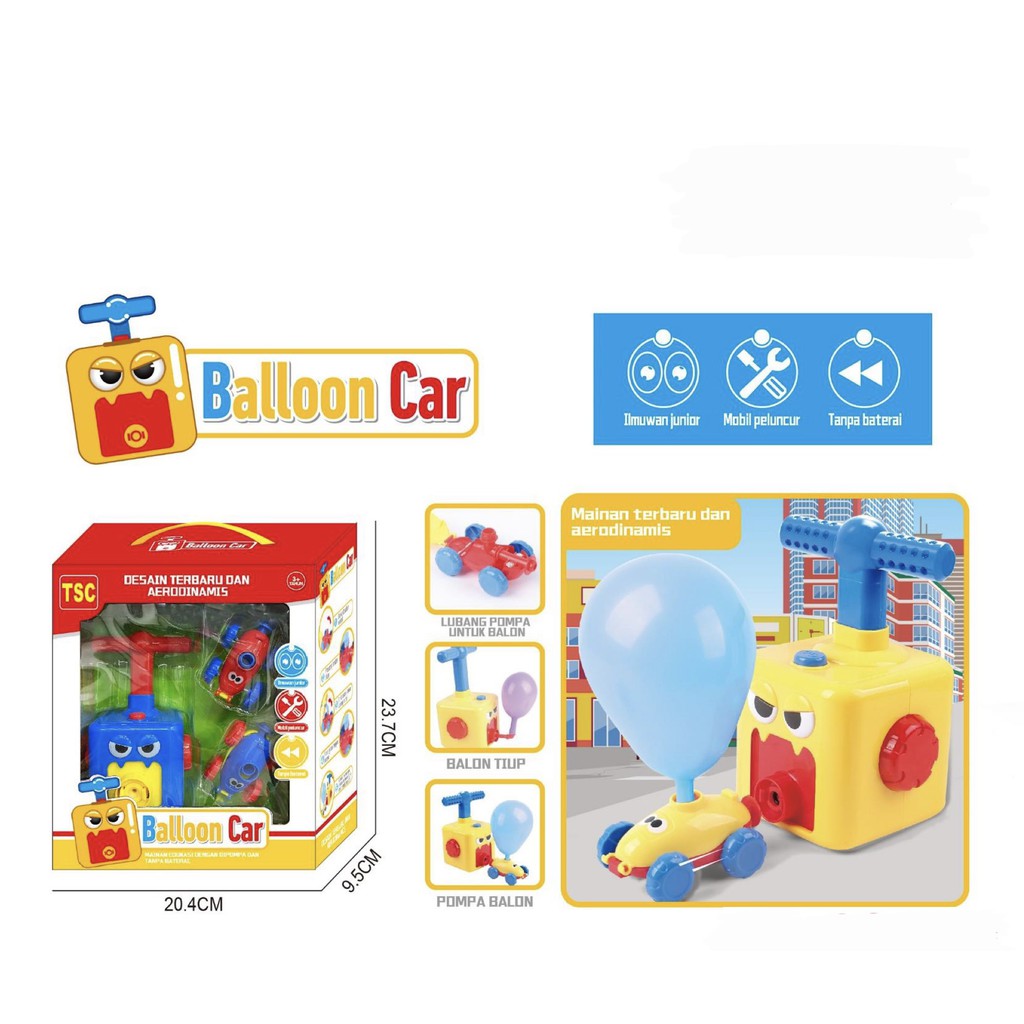 MAINAN MOBIL POMPA BALON AIR PRESSURE POWERED BALLOON CAR