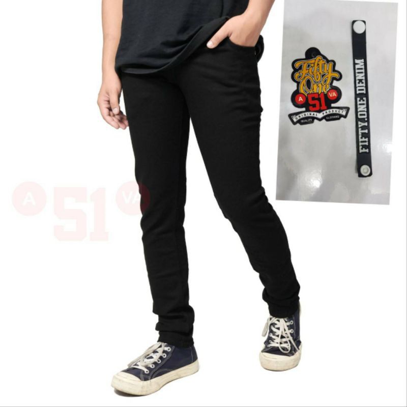 Celana Panjang Jeans Pria Slim Fit Terbaru Premium (Hitam)