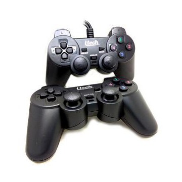 GAMEPAD DOUBLE BLACK GETAR TURBO JOYSTICK ANALOG CONTROLLER