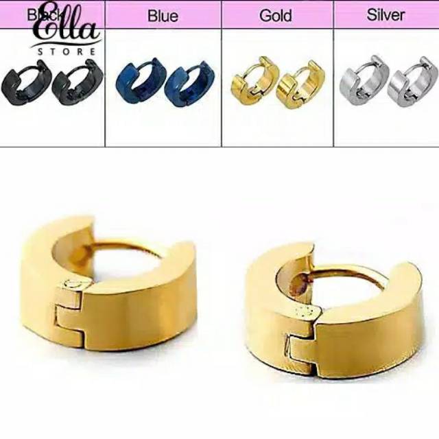 Anting pria bulat stainless