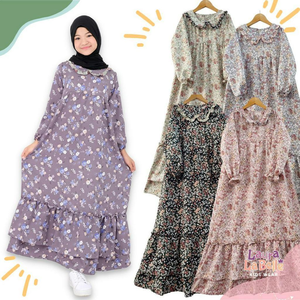 Gamis Anak / Gamis Anak Perempuan / Baju Muslim Anak Perempuan Vivian Laurakids 5 - 15 TAHUN