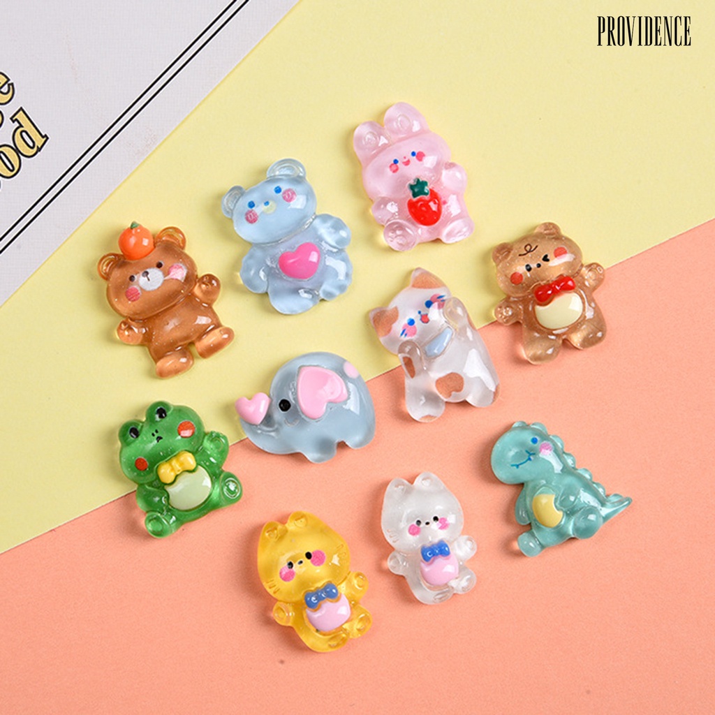 10pcs Aksesoris Boneka Kartun Beruang / Kelinci Bahan resin DIY