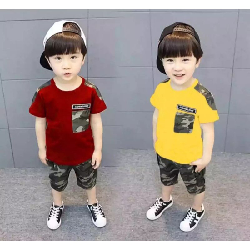 SET ARMY KIDS ANAK LENGAN PENDEK BUAT UMUR 1-5 THN