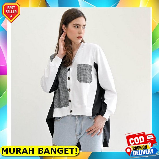 Maudy Kemeja Wanita Polos Casual Warna Putih Lengan Panjang Bahan Rayon Ukuran Jumbo Oversize Korea 