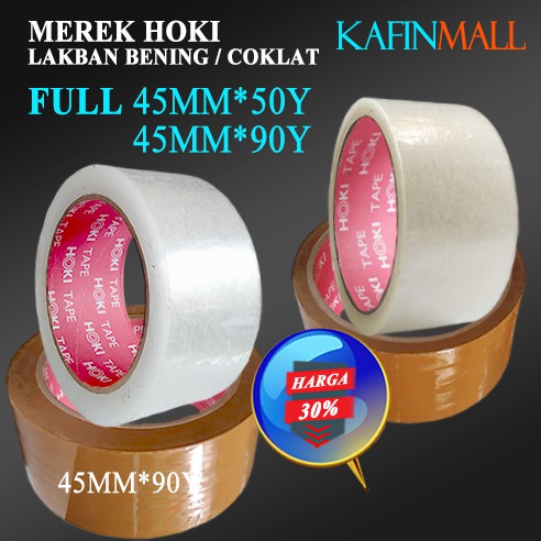 Murah Super Clean 45mmx90Y 45mmx50Y LAKBAN BENING dan Coklat HORICI TAPE DAN HOKI TAPE/ISOLASI