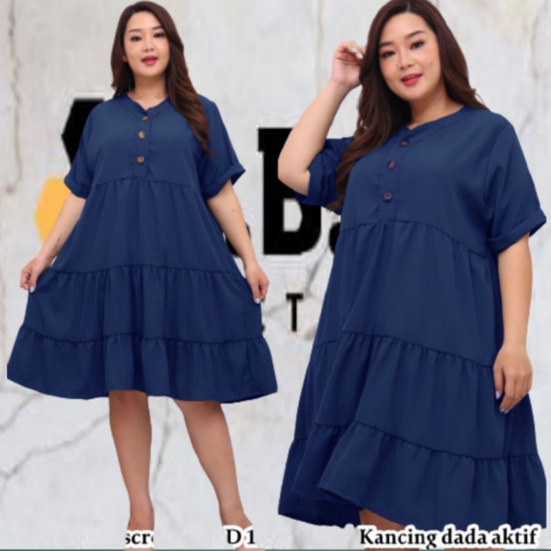 DRESS BUMIL DRESS REMPEL JUNE DRESS JUMBO WANITA DRESS JUMBO BISA UNTUK BUMIL DAN BUSUI DRESS JUMBO REMPEL CHAMOMILE 3XL