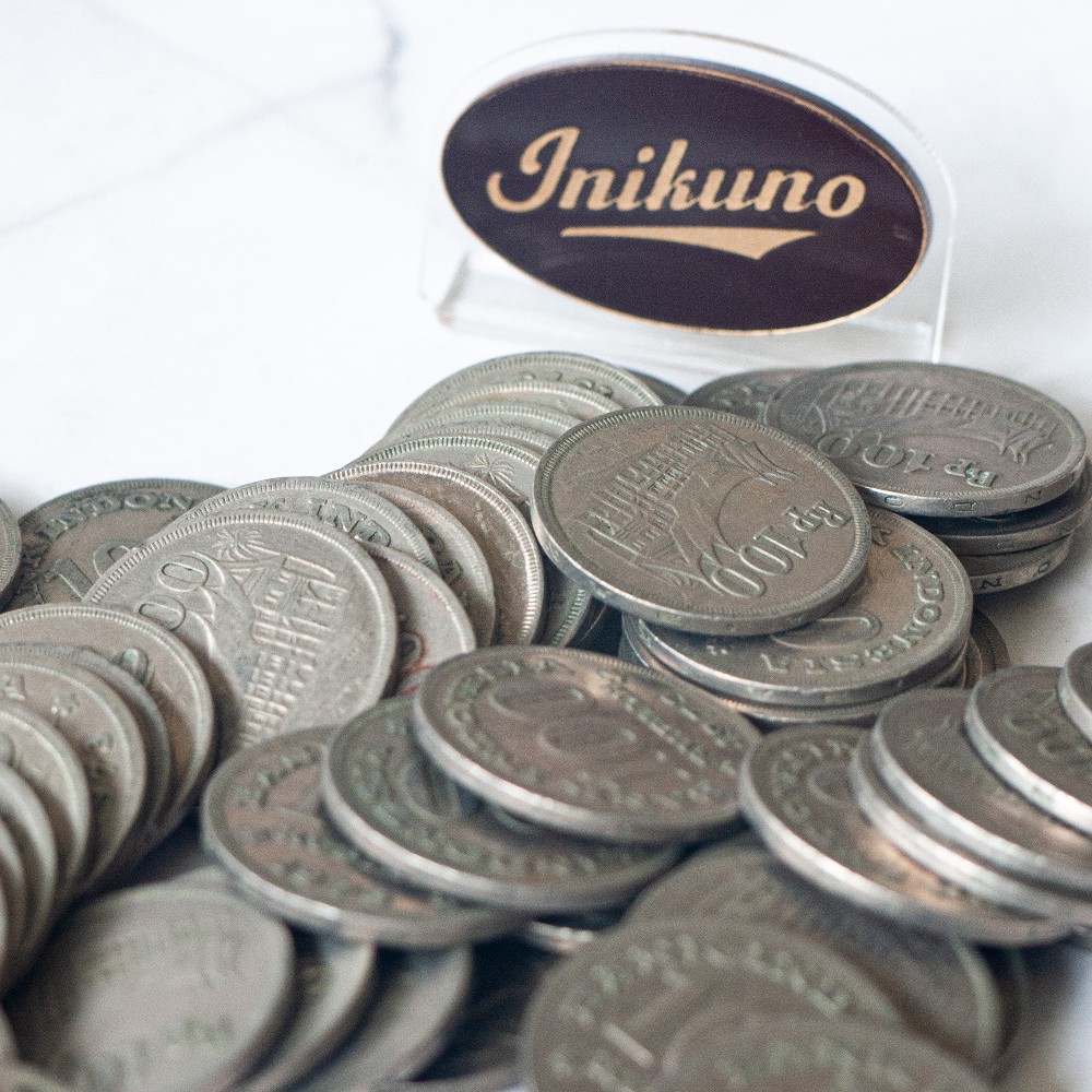 minimal beli 15 keping uang kuno 100 rupiah tahun 1973 - tebal jadul kuno logam