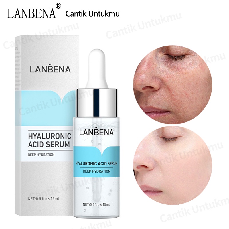 [Ori100%]LANBENA Hyaluronic Acid Serum Essence Facial Serum Skin Care Pelembab Whitening Anti-Aging Winkles Wajah Melembabkan Mengencangkan Hidrasi Memperbaiki Perawatan Kulit-Halus wajah(15ml)