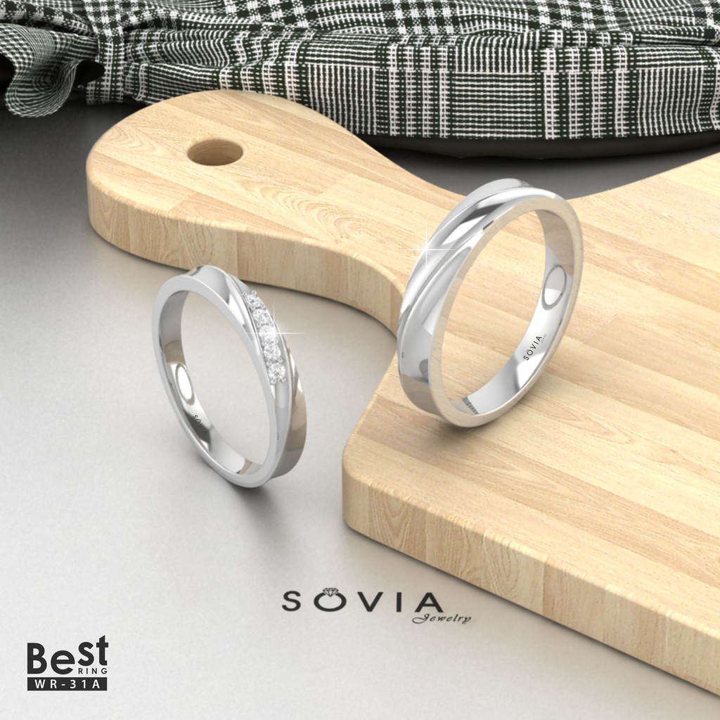 Cincin Nikah Couple Palladium dan Emas Putih Desain RL100717 | Shopee Indonesia