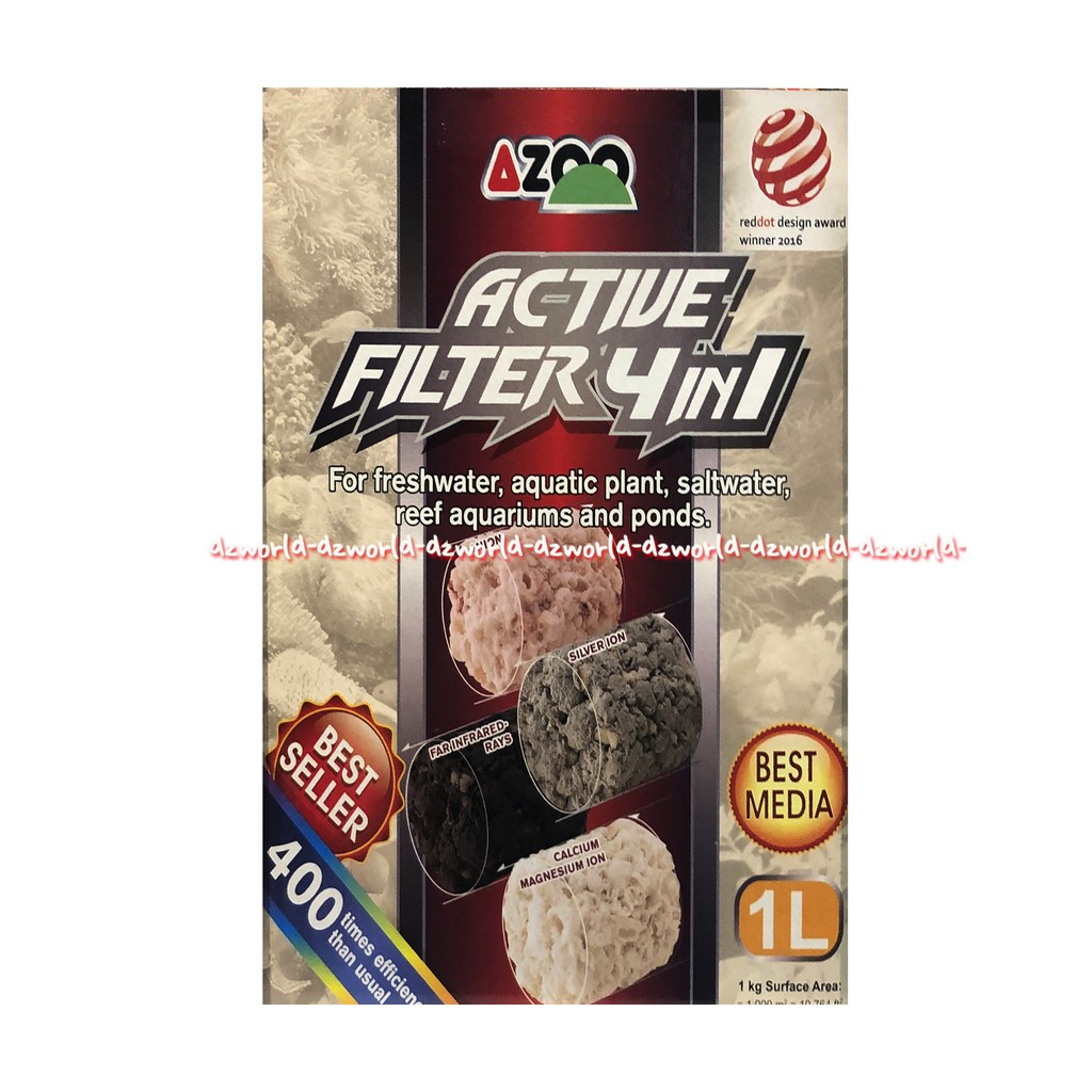 azoo Active Filter 4 In 1 Filter Active Untuk Akuarium Isi 1 Liter Filter Kolam Ikan Hias