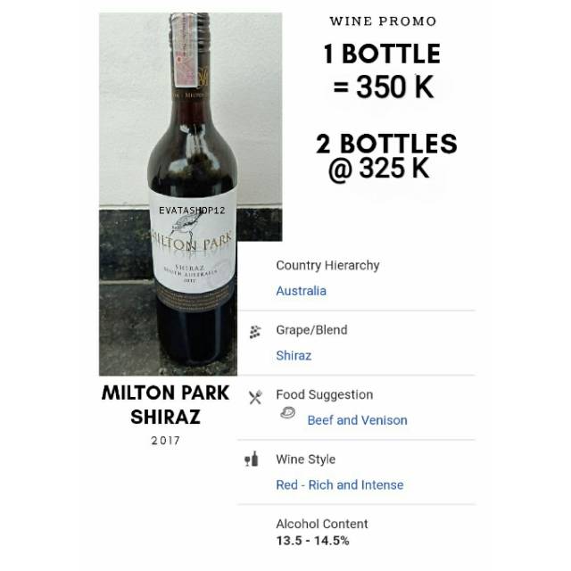 

MILTON PARK SHIRAZ-750ml