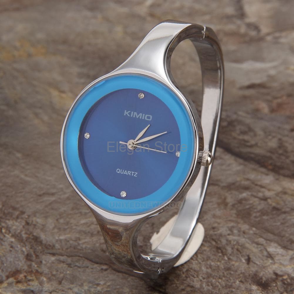 ELEGAN jam tangan wanita perempuan Original anti air Kimio Gelang blue