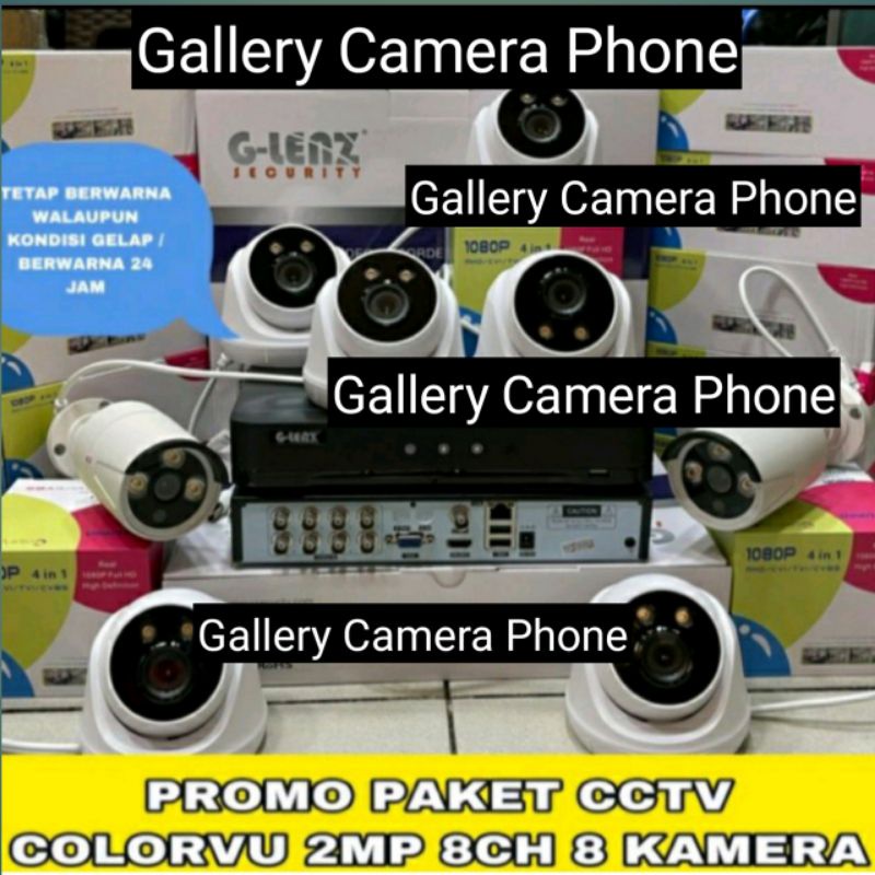 PAKETCCTV COLORVU 2MP 8 CHANEL 8 KAMERA FULL HD 1080P KOMPLIT 2TB