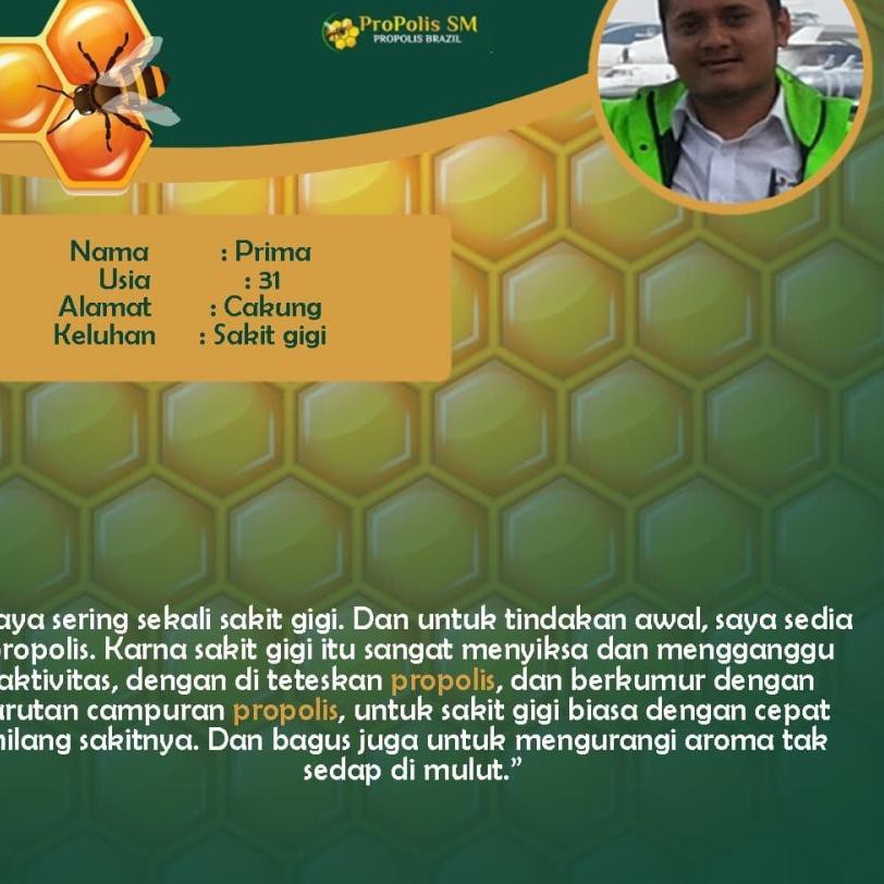 

Terbaru Obat Propolis SM Herbal 100% Asli / Original - Cocok untuk Menjaga kesehatan dan Pengobatan