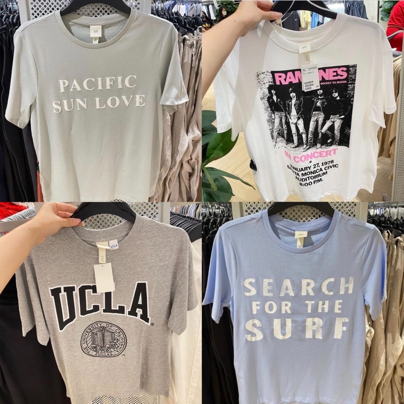 H&M TSHIRT KAOS BAND RAMONES NIRVANA