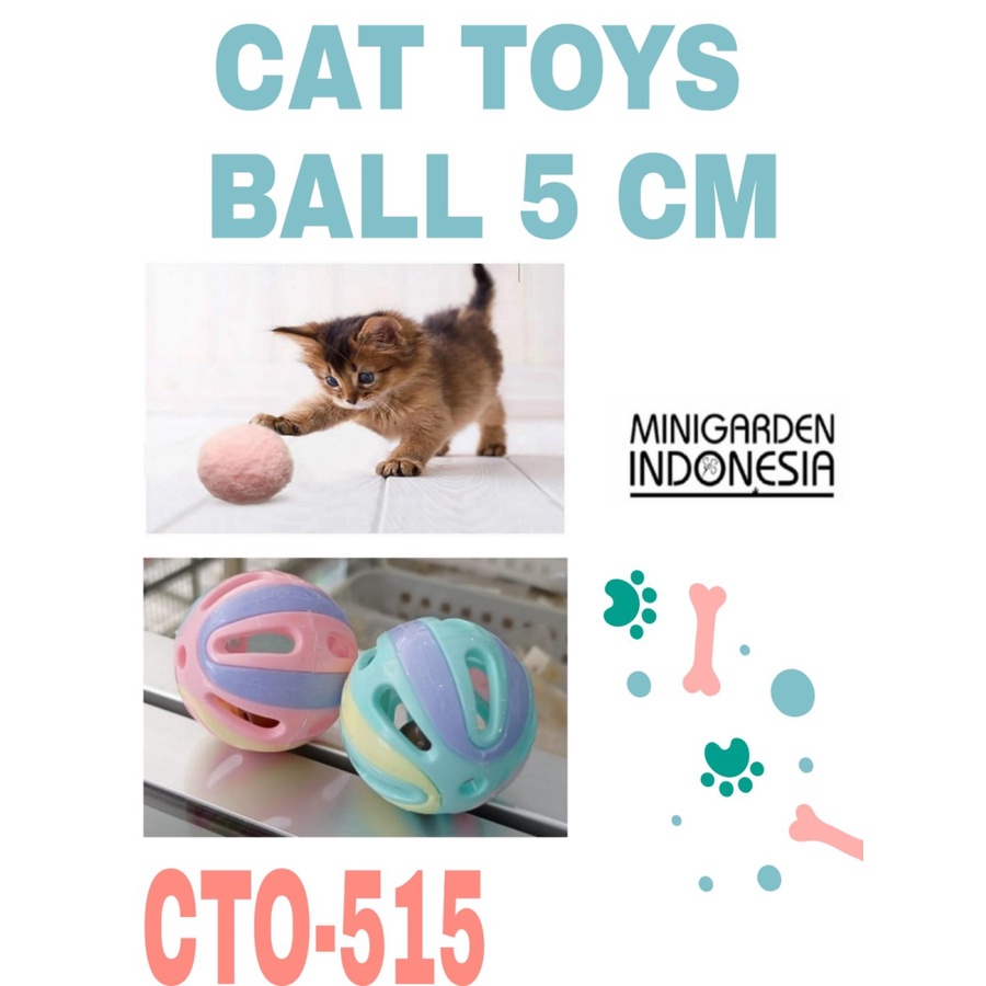 BOLA MAINAN PLASTIK CTO 515 bola kucing bola anjing 5cm cat toys pet toy bola kerincing