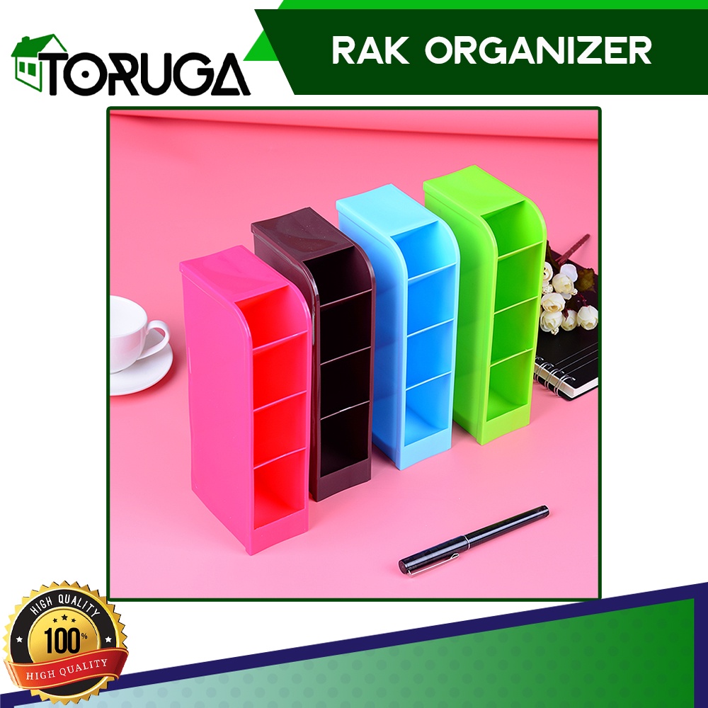 Rak Mini 4 Susun Box Organizer Tempat Penyimpanan Sekat Laci Plastik Storage