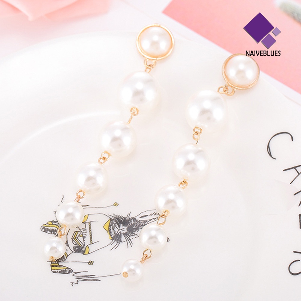 Anting Stud Panjang Bentuk Bulat Besar Untuk Wanita