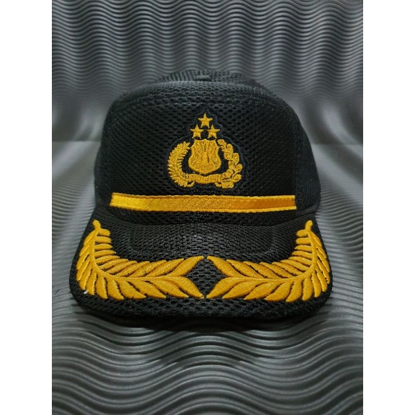Topi jaring Polisi Pamen | Topi jala Pamen Polisi hitam | Topi jaring Polisi | topi pria dewasa