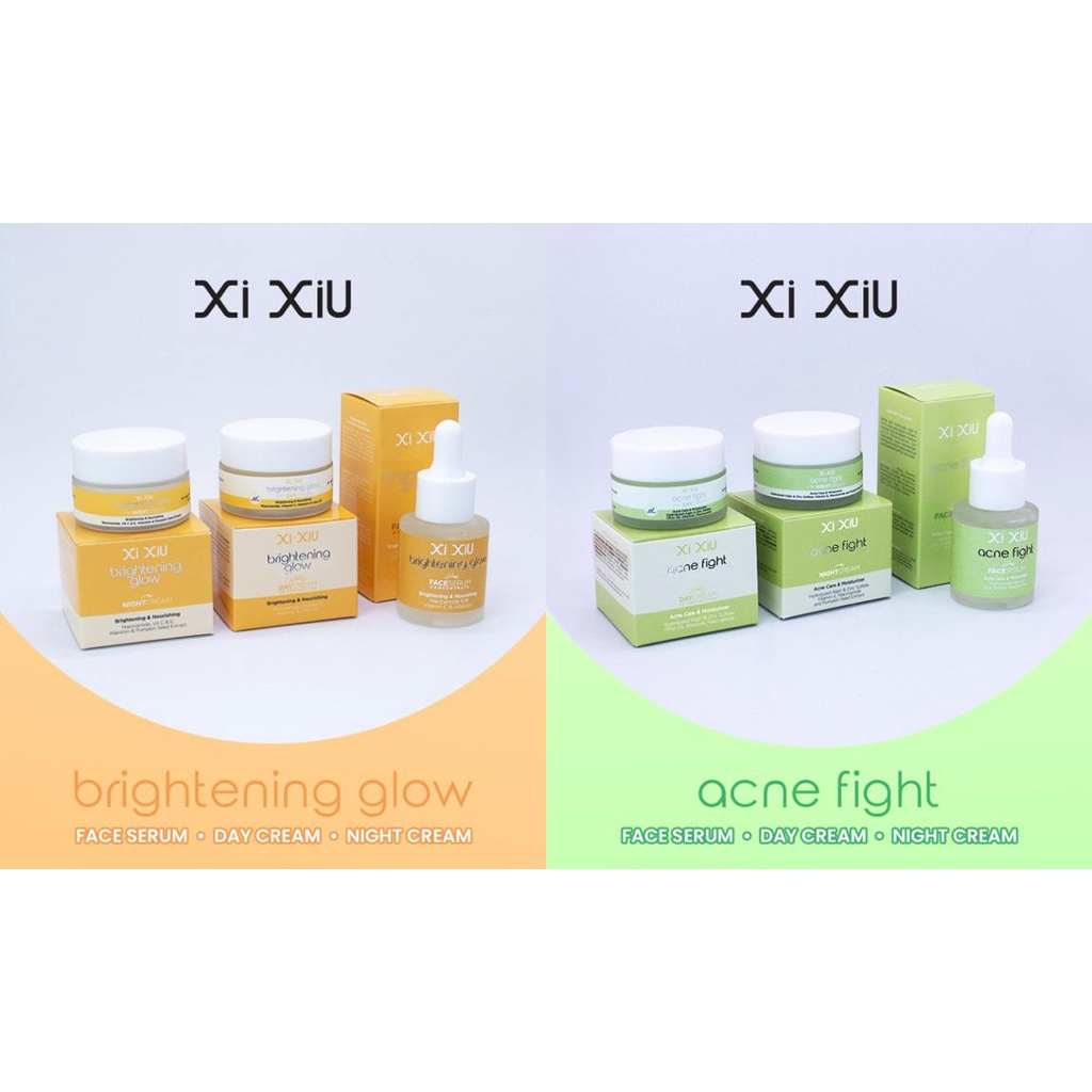 Xixiu Xi Xiu Brightening Glow Series &amp; Acne Fight Series  (Face Serum , Day Cream , Night Cream ) BPOM