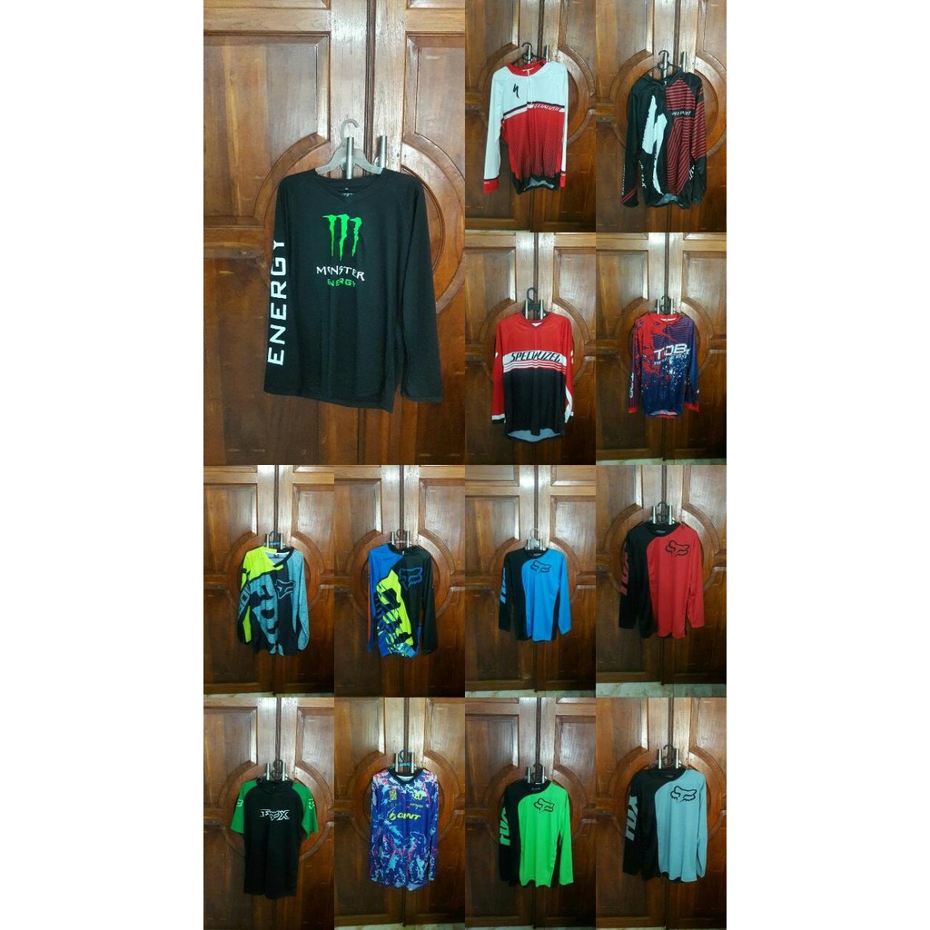  Jersey  sepeda  trail fox  monster energy Shopee Indonesia