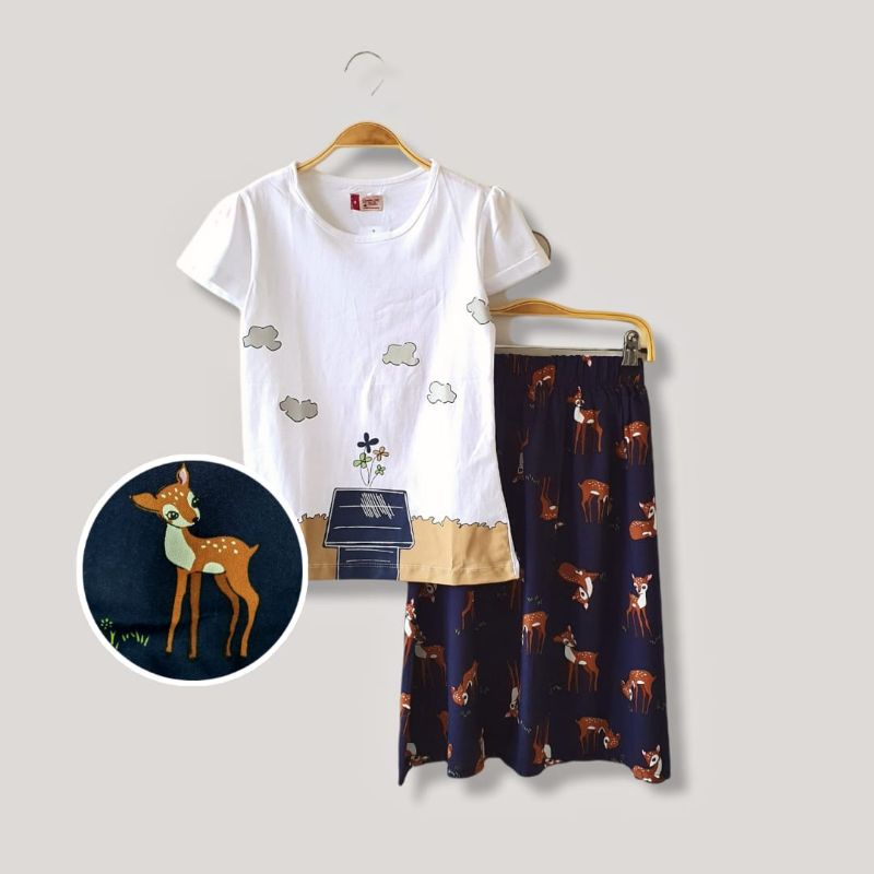 Ammigoz kids Girls Snoopy T-shirt and Skirt Set / Setelan Anak Perempuan Tshirt dan Rok Snoopy (4-14Y)-White