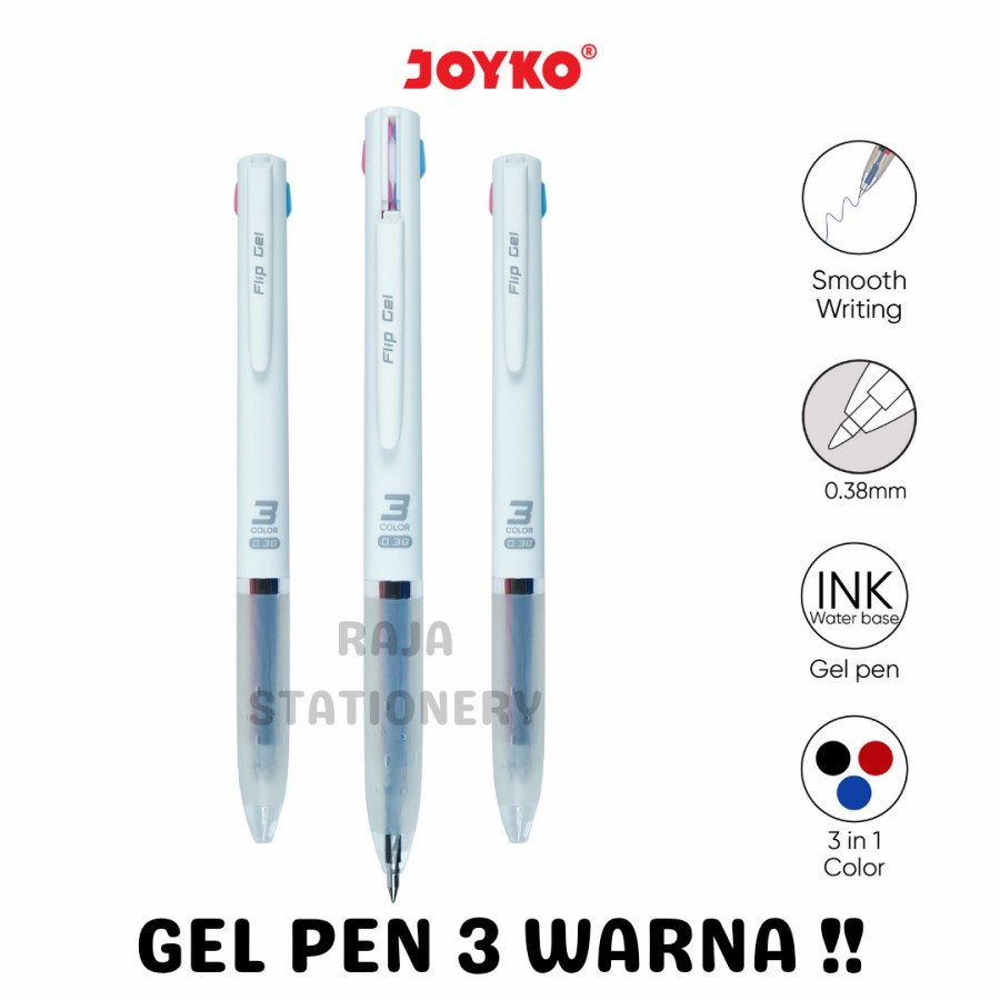 

JOYKO GEL PEN 3 COLOURS FLIP / PULPEN PEN JOYKO 3 WARNA 3 INI 1 MURAH BERKUALITAS GP-339