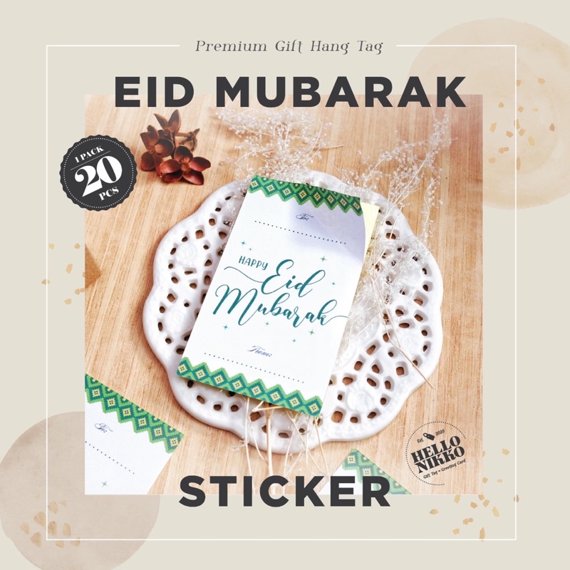 

Eid mubarak sticker - Hang tag kartu ucapan kado sticker hampers parcel box dus ultah natal christmas cny ramadan lebaran