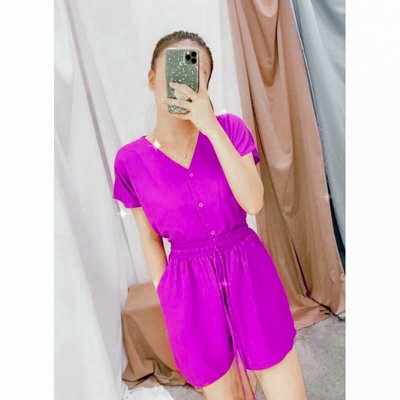 PIYAMA | SETELAN WANITA  | BABYDOLL | BAJU TIDUR WANITA | PIYAMA WANITA | PIYAMA PENDEK-Magenta