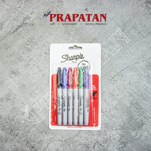 

Sharpie Fine Point Permanent Marker set 6 Warna Spidol Permanent