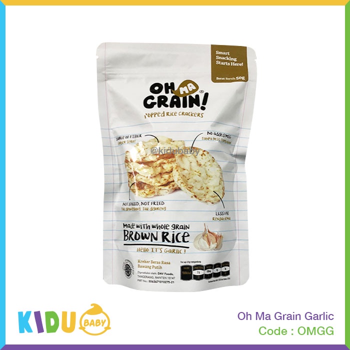 Oh Ma Grain Seaweed Snack Makanan Ringan Cemilan Beras Putih Organik Kidu Baby