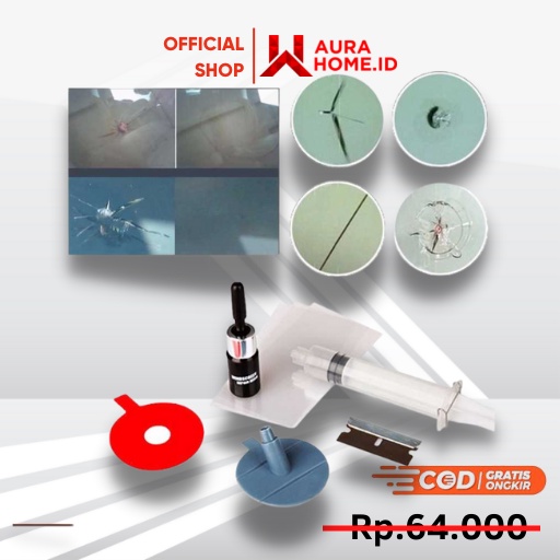 Alat Reparasi Kaca Mobil Retak Windshield Repair Kit / Alat Tambal Penambal Lem Perbaiki Kaca Mobil 