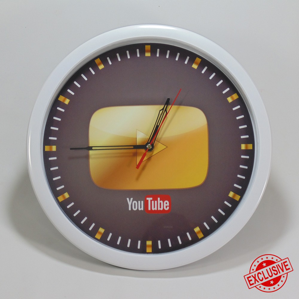 (ISTIMEWA BOSSQUE) JAM DINDING CUSTOM YOUTOBE GOLD