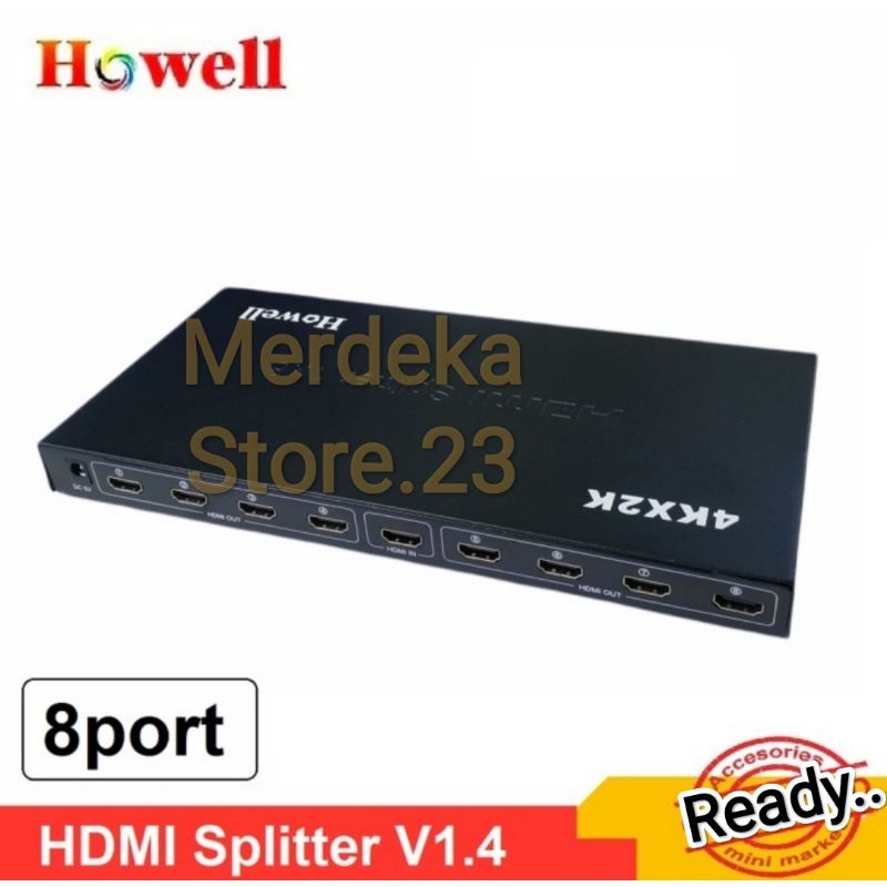 Baru HOWELL SPLITTER 8 PORT HDMI ORIGINAL | 4KX2K HDMI SPLITTER 8 PORT