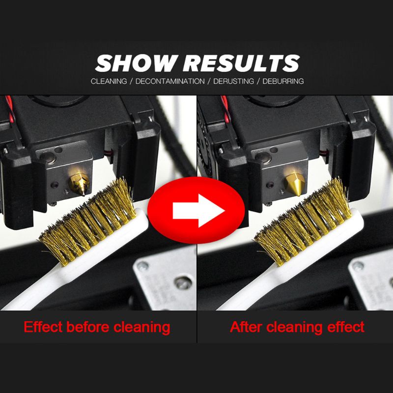 Zzz 1PC Alat Pembersih Nozzle Printer 3D Alat Pembersih Printer 3D Kawat Tembaga Sikat Gigi Hot Bed Cleaning Parts